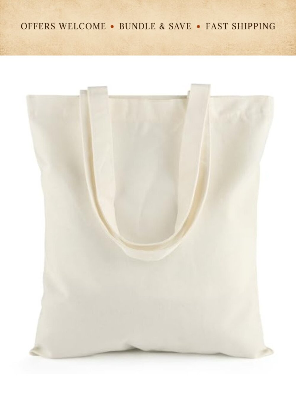 Cotton Canvas Reusable Grocery Tote Bags Set of 5 Foldable DIY Craft